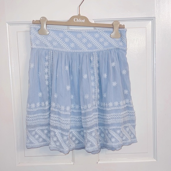 Isabel Marant Light Blue Embroidered Skirt size 40 - Picture 1 of 8